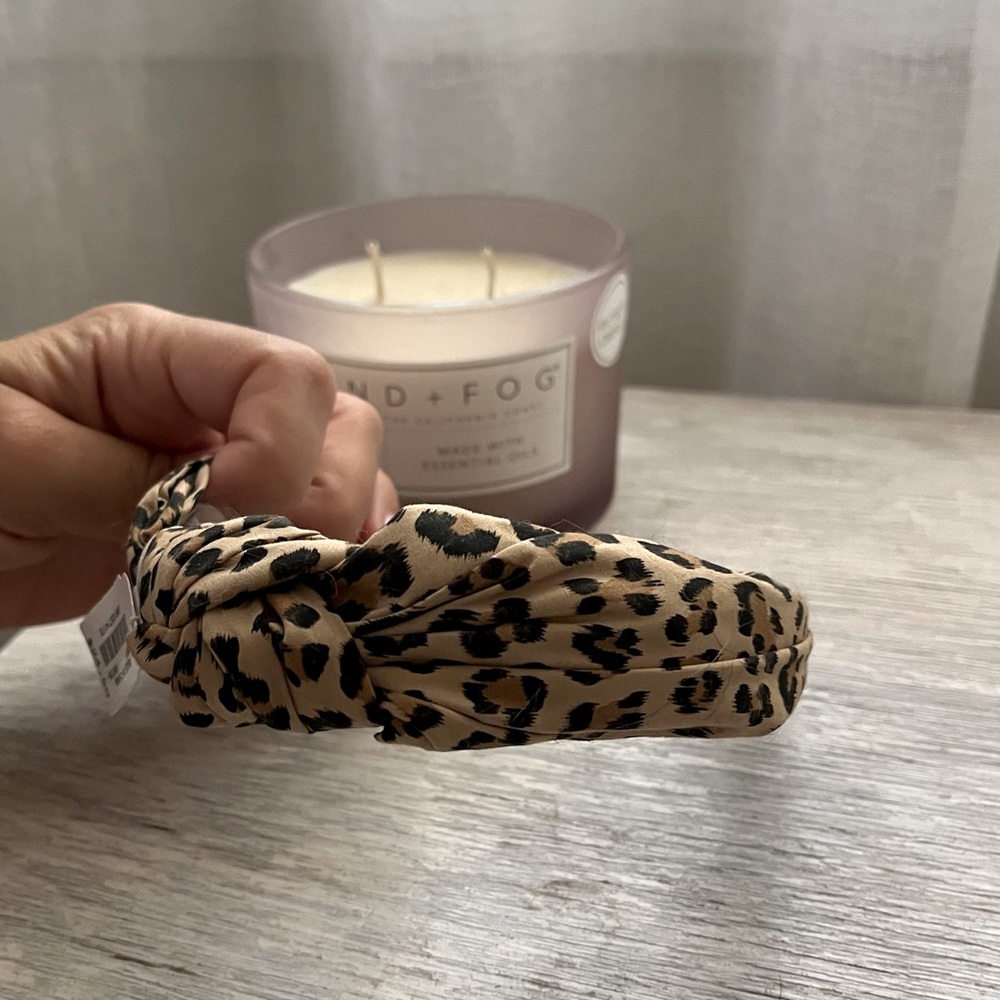 J crew Leopard print Headband knotted - one size - tan, brown, black